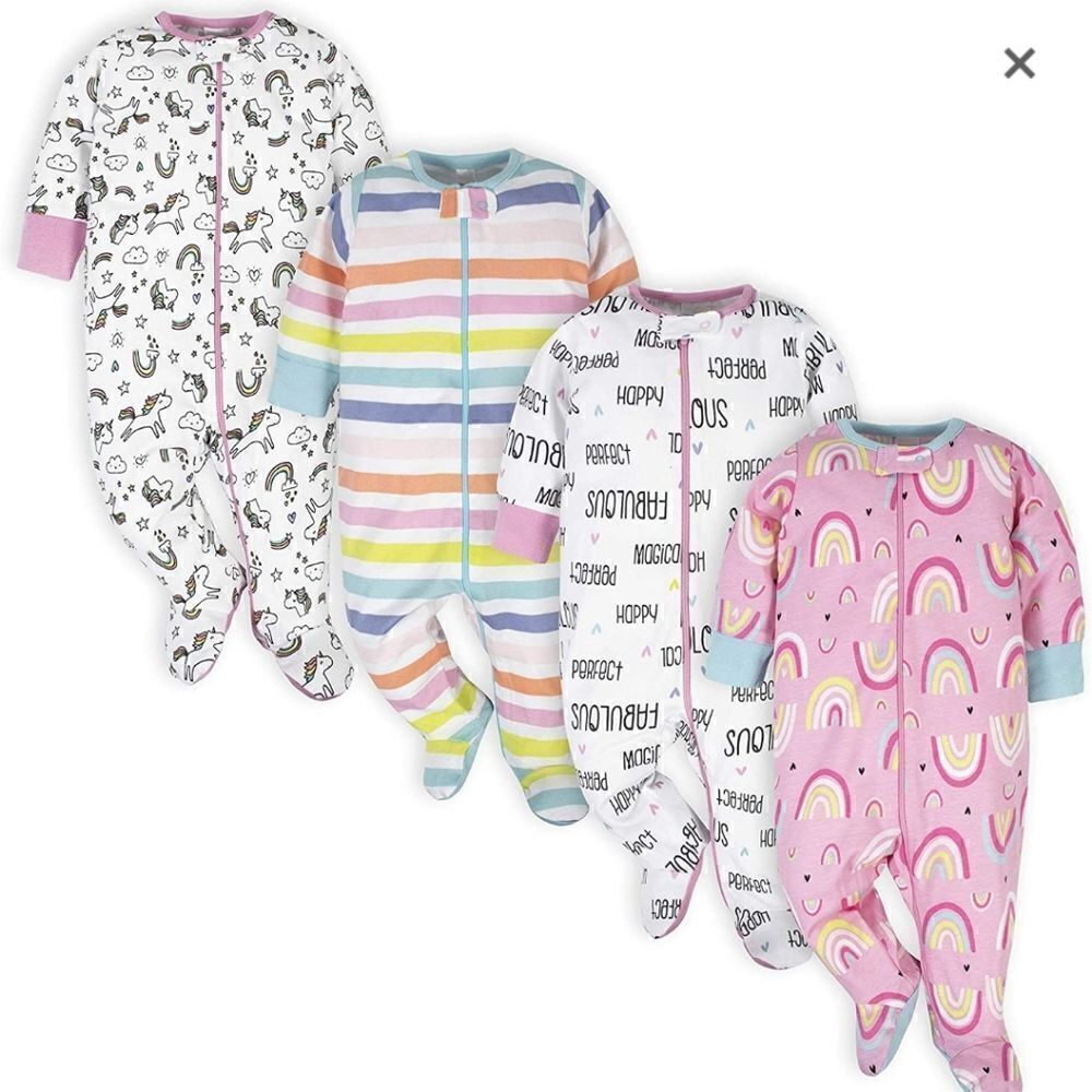 Onesies Brand Baby 4-Pack Sleep 'N Play Footies Multi Pack